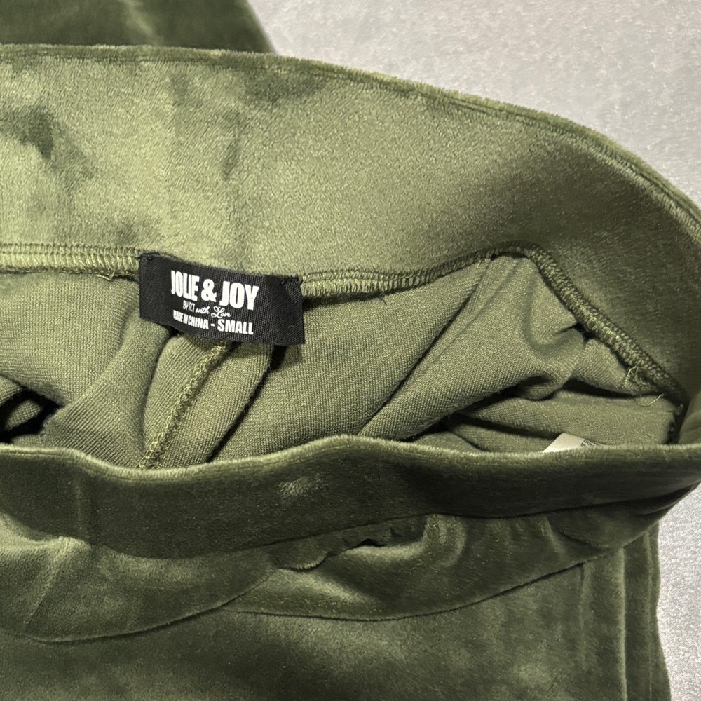 Olive Green Velour Tracksuit - Picture 3 of 5